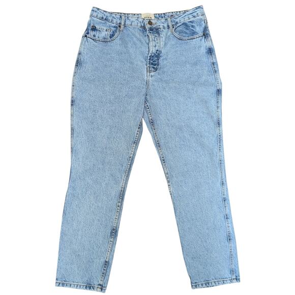 Sézane Denim High-Rise Straight Leg Jeans Blue 44 Classic French Vintage Style - Picture 3 of 6